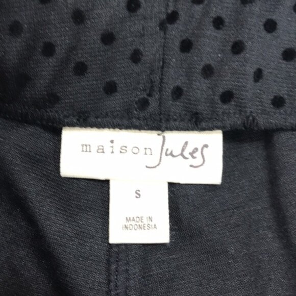 Maison Jules Flocked Dotted Skinny Pants - Picture 4 of 7